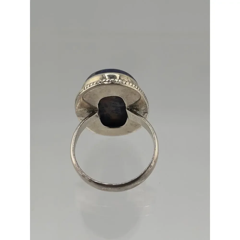 Oval Sodalite Sterling Silver Ring Artisan Jewelry 8